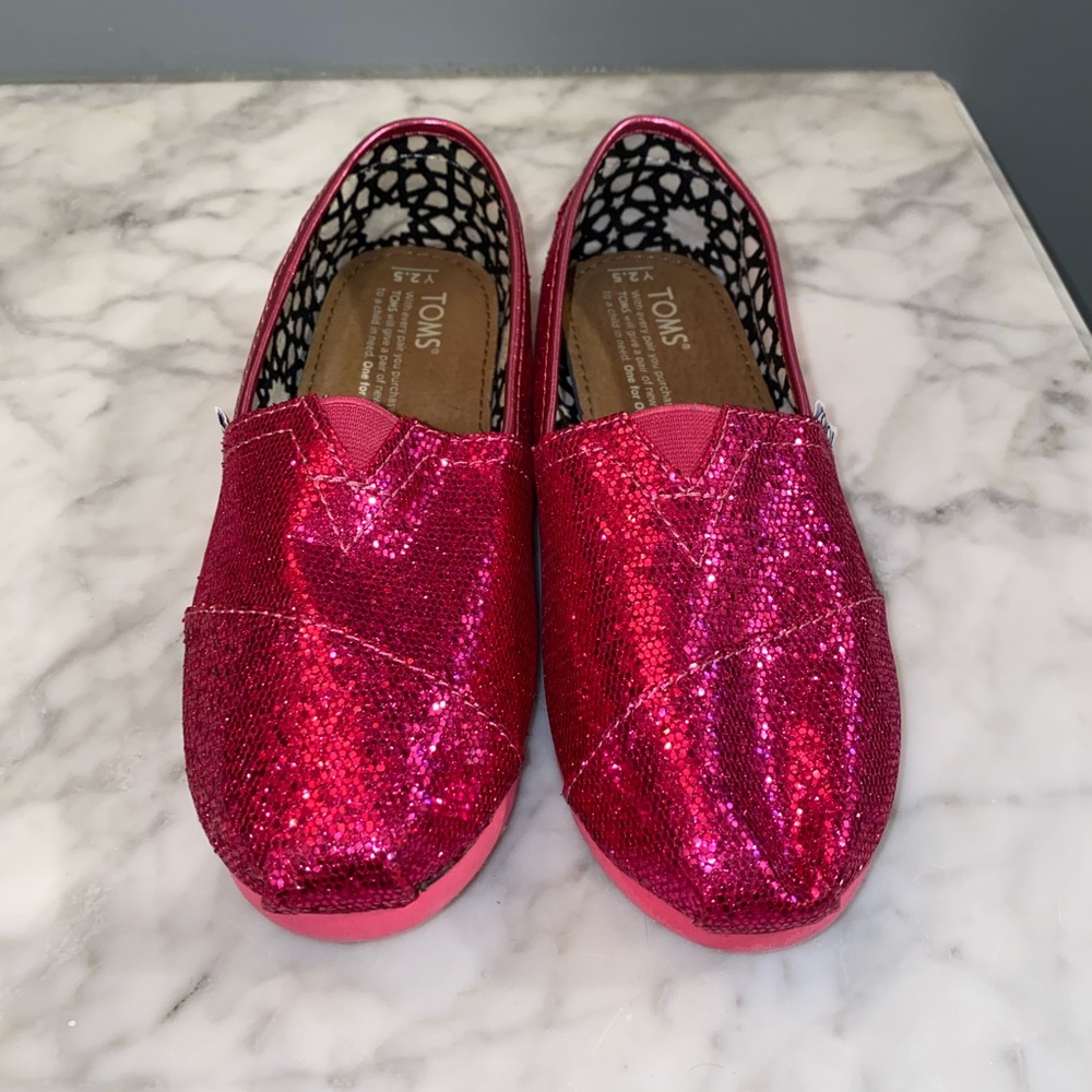 Never used sparkly pink TOMS
